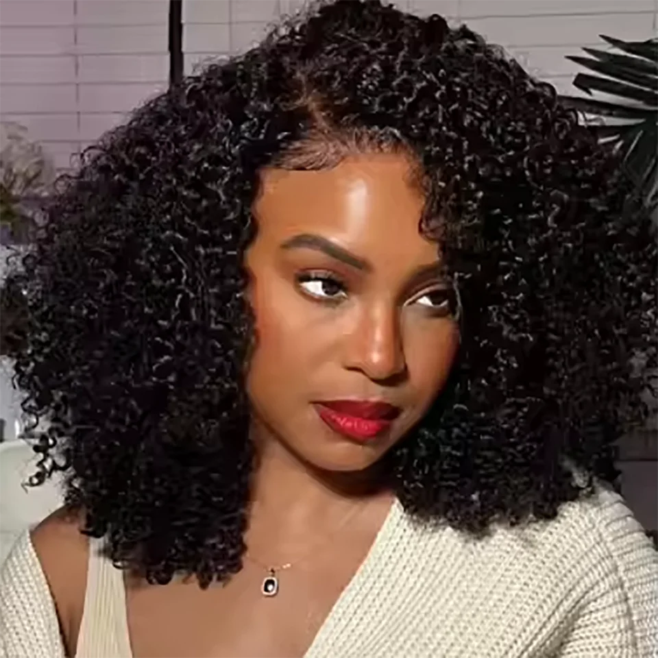 Maxy Curly Bob Kinky Curly Human Hair Wigs 13x6 HD Lace Frontal Wig For Women Raw Indian 250% Density Brazilian Wigs On Sale