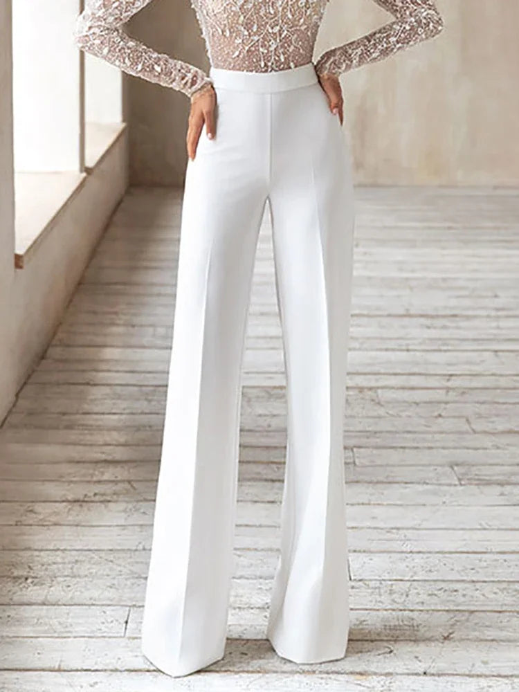 Elegant Jumpsuit Wedding Dresses Pants Suit Long Sleeves Backless Bridal Gown Simple Vintage Formal Robe Party Vestido De Novia