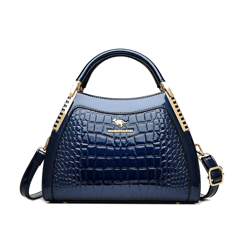 Maxy High Quality Patent Leather Three Layers Women Shoulder Bags Luxury Designer Messenger Casual Tote Bag Large Capacity Hand bags