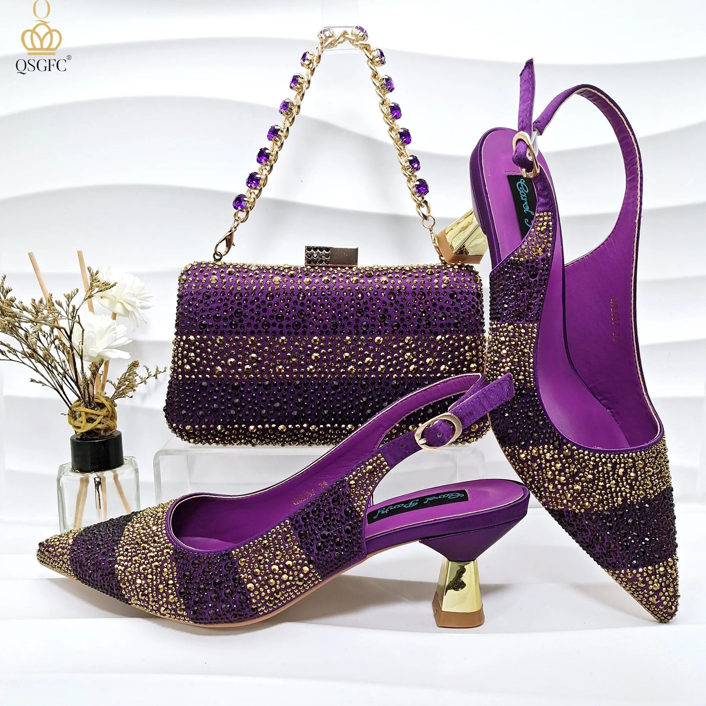 Maxy New Arrive Design Party Shoes with Matching Clutch Bag Hot African Wedding With Women Heel Shoes And Bag Set Party