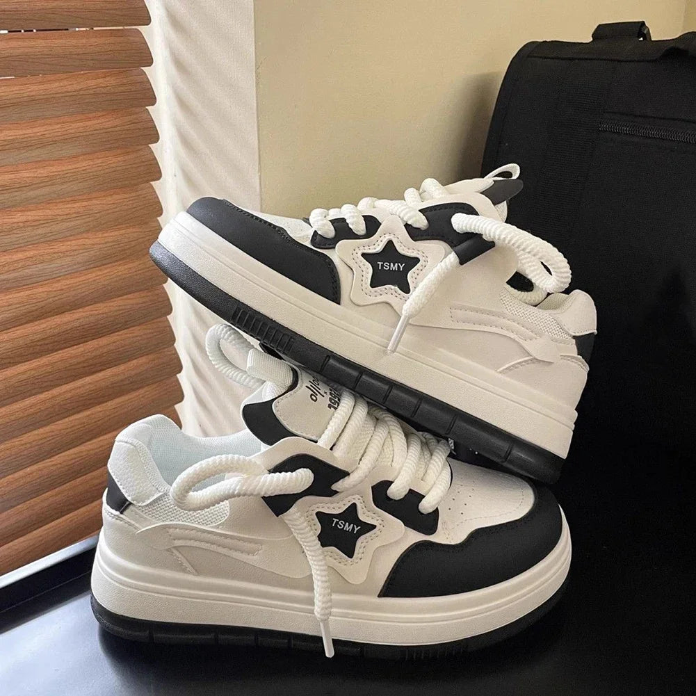 Maxy Star Walking Sneakers Y2K Platform Shoes Thick Sole Comfortable Running Shoes Aesthetic Tennis Shoes for Walking Jogging