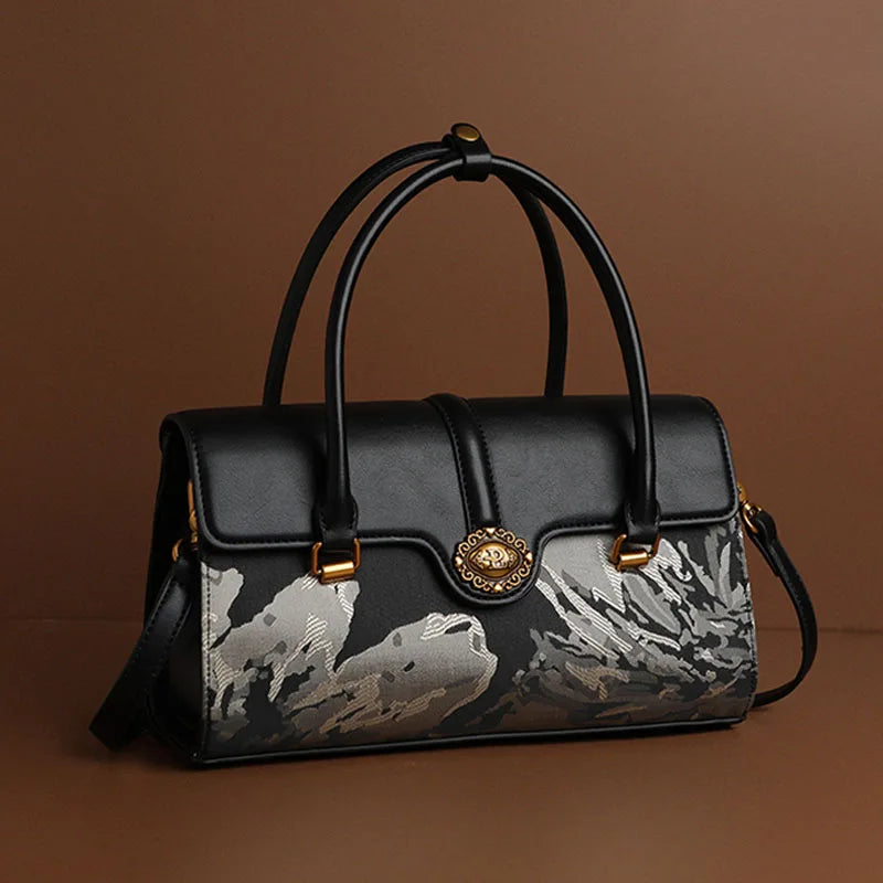 Maxy Real leather women's bag, new style, large capacity hand-held women's bag, high-quality luxury fashion mommy bag