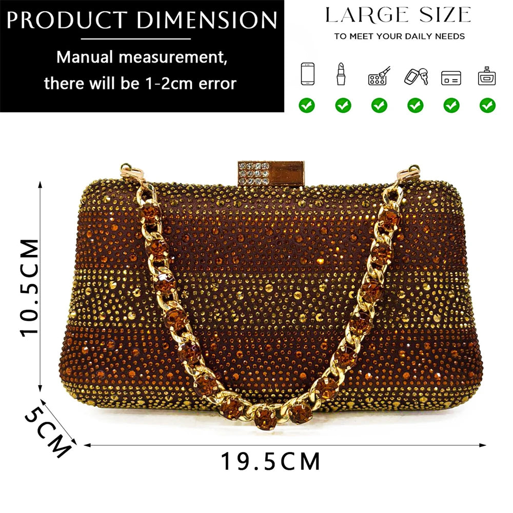 Gaxy New Arrival Special Style Italian Design African Women Shoes and Bag Set Nigeria Ladies Shoes and Bag in Coffee Color