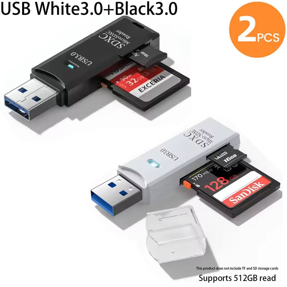 Maxy 2-in-1 Multi Functional USB 3.0 Card ReaderMicro SD TFMemoryCardReaderUSBFlashDrive CardreaderAdapter For PCLaptops Accessories