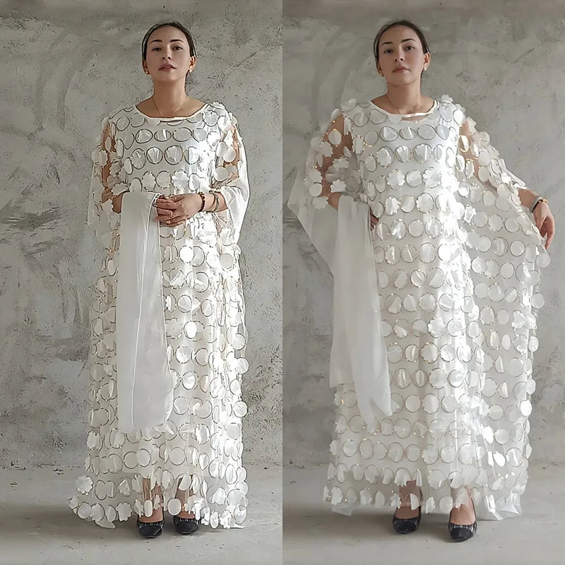 Amay Evening Dress Women Dashiki Chiffon African Clothes Robe Marocaine Luxury Dubai Kaftan Abaya Muslim Dress Vetement Plus Size