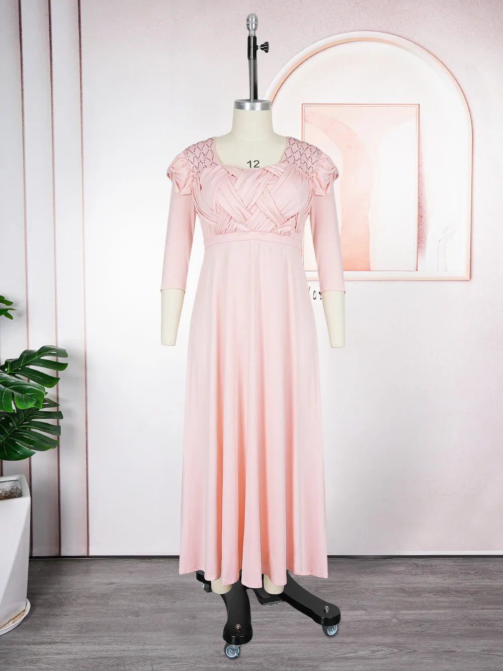 Amay New Luxury Beaded Plus Size Womne Dresses Dashiki Dress Abaya Women Evening Party Dress