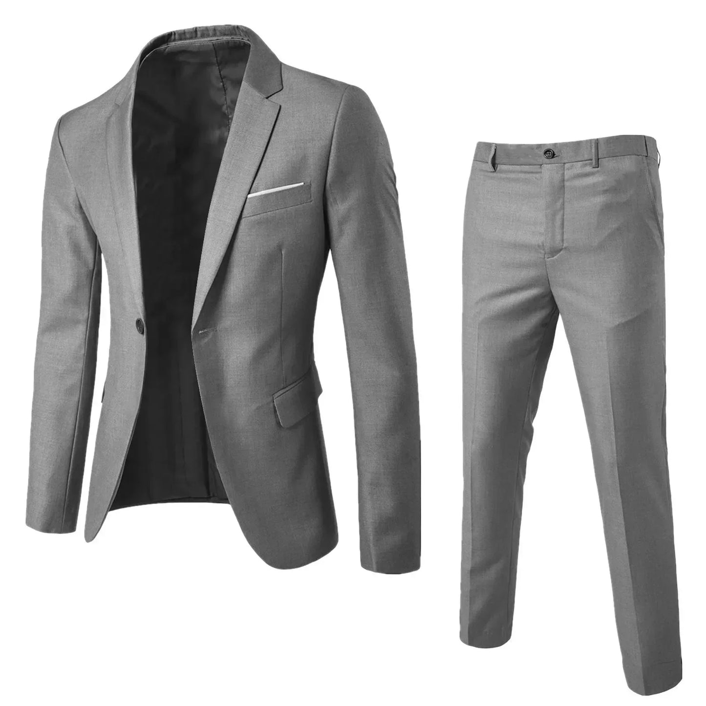 Visco Men Suits For Business Wedding Blazers 2 Pieces 3 Sets Elegant Full Vest Pants Coats Formal Jackets Luxury
