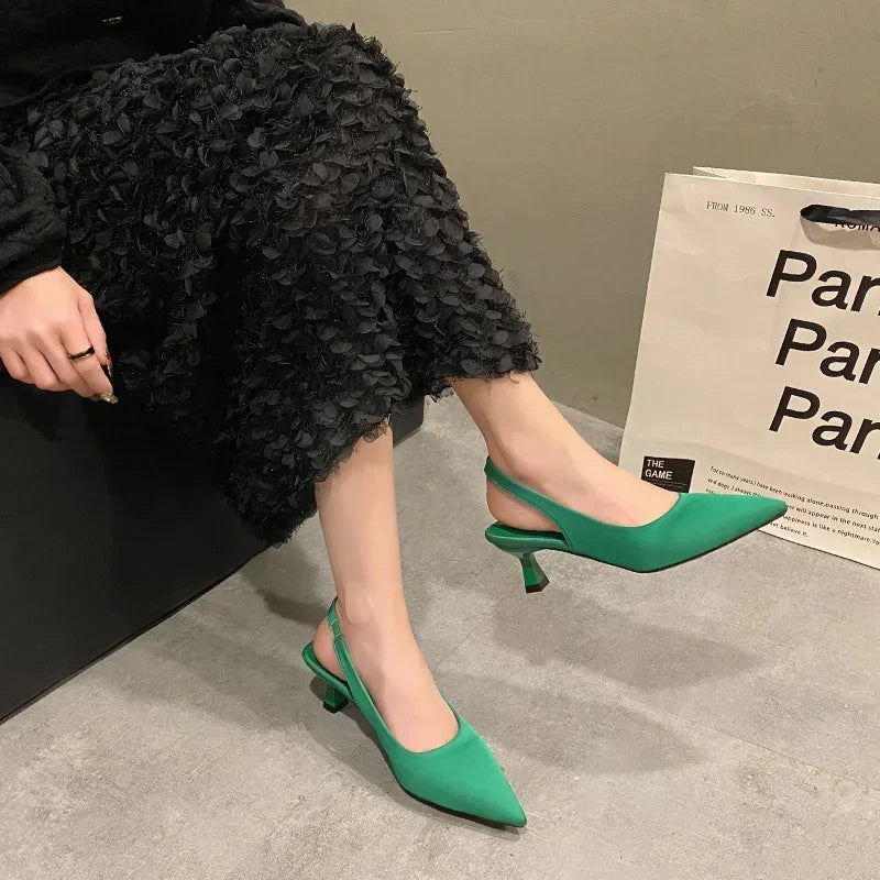 Amay Single Shoes for Women Summer Pointed Toe Stiletto Women's Slingbacks Shoes Sexy Party Dress Office Shoes Ladies