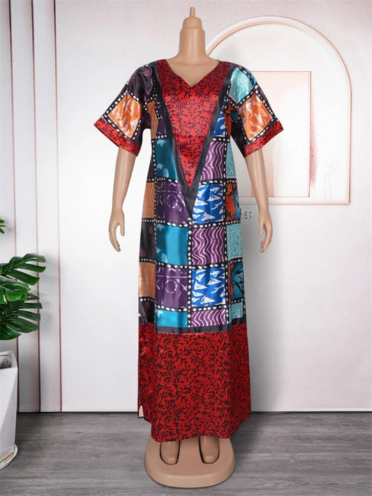 Maxy Party Dresses For Women African Dashiki Print Maxy Robes Turkey Dubai Kaftan Abayas Africa Clothing Evening Gown Boubou