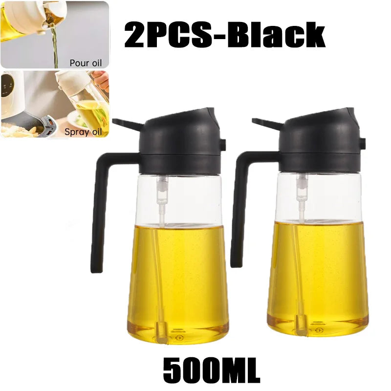 Maxy 200/300/500ml Oil Spray Bottle BBQ Cooking Olive Oil Sprayer Plastic Baking Oil Spray Empty Bottle Vinegar Bottle Or  Oil brush