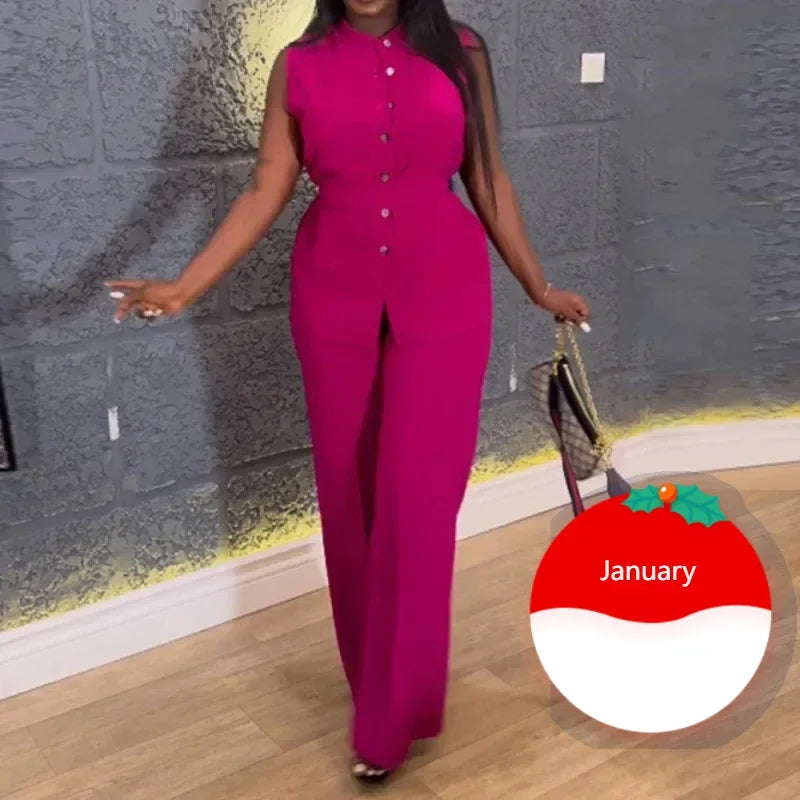 Maxy black Shirt Top & Cuffed Pants Set Women Wide Leg Pant Sets Two Piece Suit Loose O Neck High Waist Elegant Trousers Suits