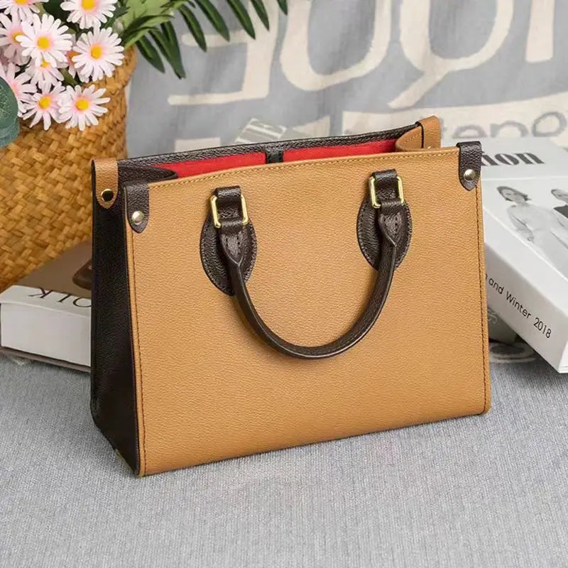 Maxy Top layer cowhide high-end texture artistic retro tote bag, large capacity commuting hand-held shoulder bag for women