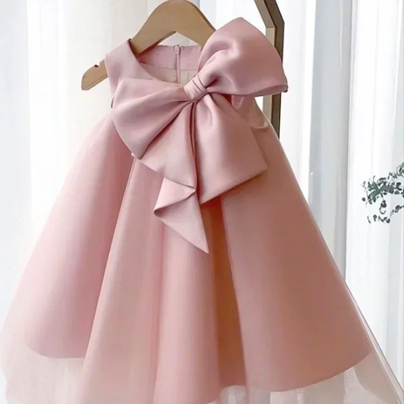 Bay 2024 Evening Dress for Baby Girls Kid Pink Green Luxury Ball Gown Evening Birthday Party Dresses Children Elegant