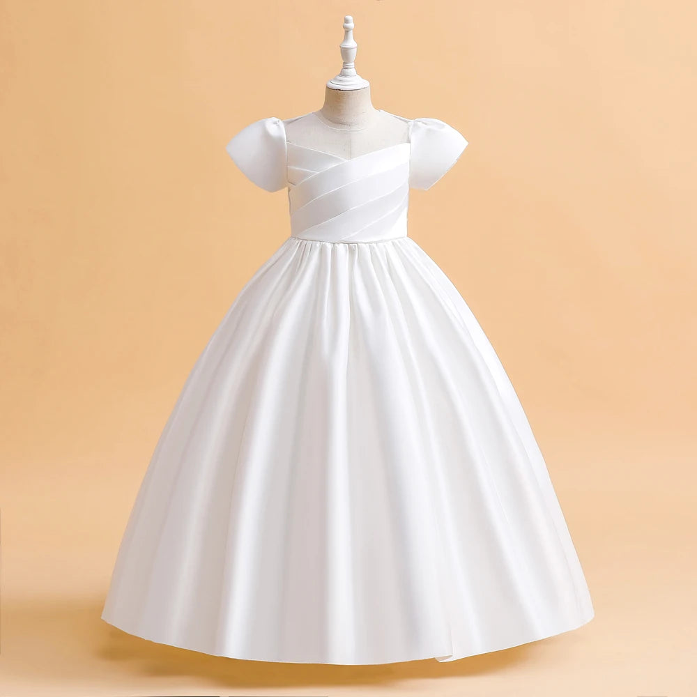 Maxy Elegant Bridesmaid Dresses For Girls Wedding Party Gown White First Communion Ceremony Long Evening Dress Kids Summer Clothes