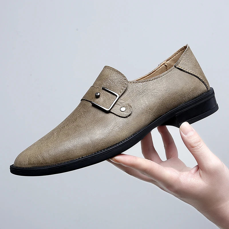 Visco Four Seasons New Men Business Formal Casual Personalized Luxury Youth Breathable Gentleman Commuting Fashion Single Shoes