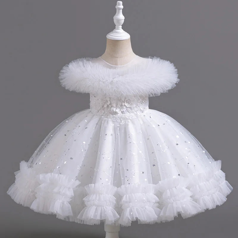 Amay Fashion Princess Dress for Girls Sleeveless Lace Kids Girl Party Dress Summer Children Girls Evening Gown 3-12 Years