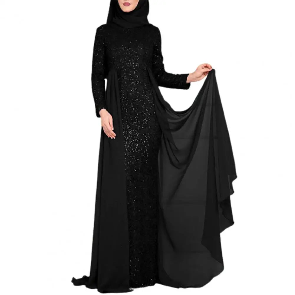 Maxy Elegant Shiny Sequins Women Gown Dress Waist Tight Hip Wrap Bodycon Party Maxi Dress Fashion Holiday Shining Evening Long Dress