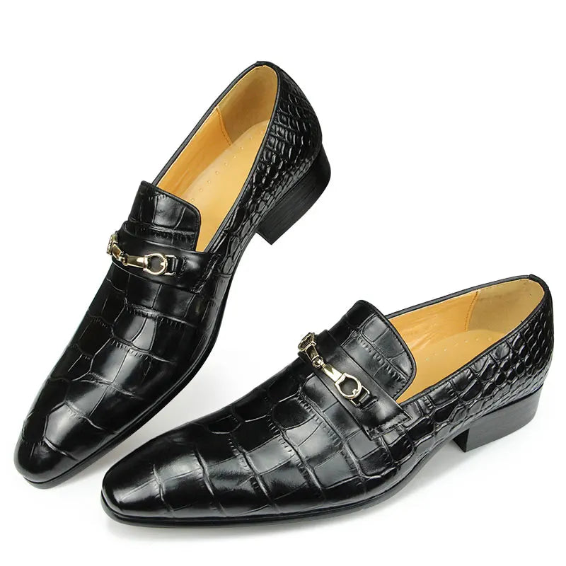 Maxy Classic Men Shoes High quality Pure Cowhide Leather Casual Formal Office Suit Match Footwear Metal Buckle Loafers for Gentlemen