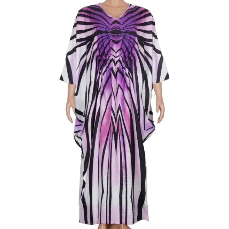 Summer Maxy Dresses for Women African Dashiki Print Robe Party Evening Gown Dubai Kaftan Abayas Africa Clothes Bubu