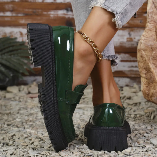 Maxy Hot Sale Loafers Spring Fashion Women's Pumps Classic Round Platform Pumps Trend Versatile Office Lady Shoes Zapatos