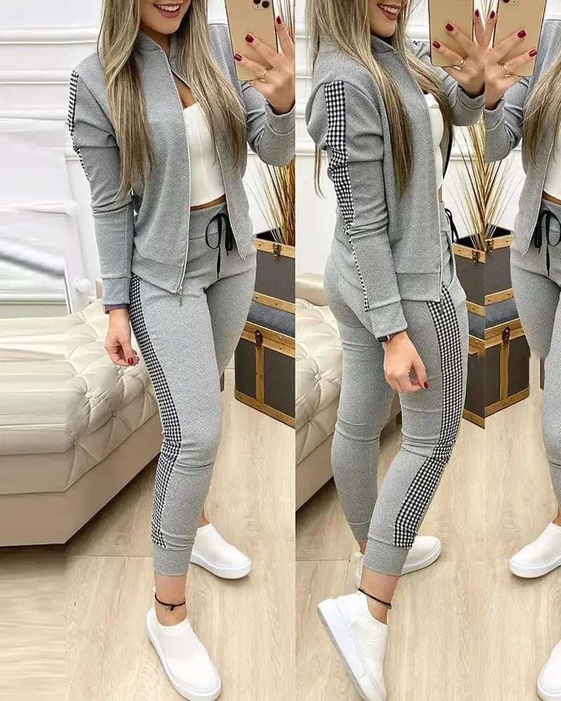 Two Piece Women Set Sport Casual Outfit Fall Clothes for Women Sweatshirt Jumper Top Sweatpants Set Women Suit Tracksuit