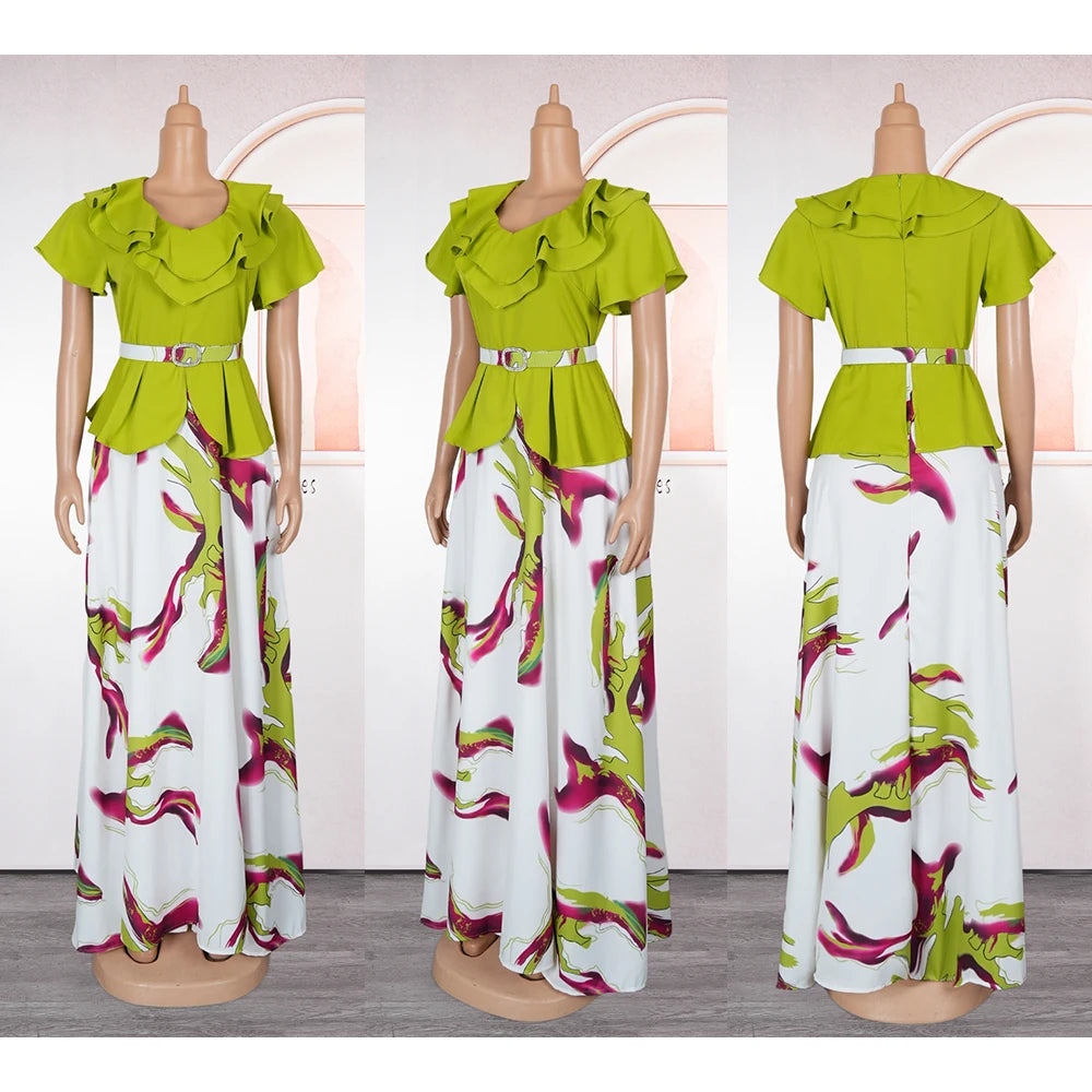 Maxy Elegant Dresses for Women New Fashion Short Sleeve Wedding Party Long Dress Plus Size Evening Gown Ladies Clothing
