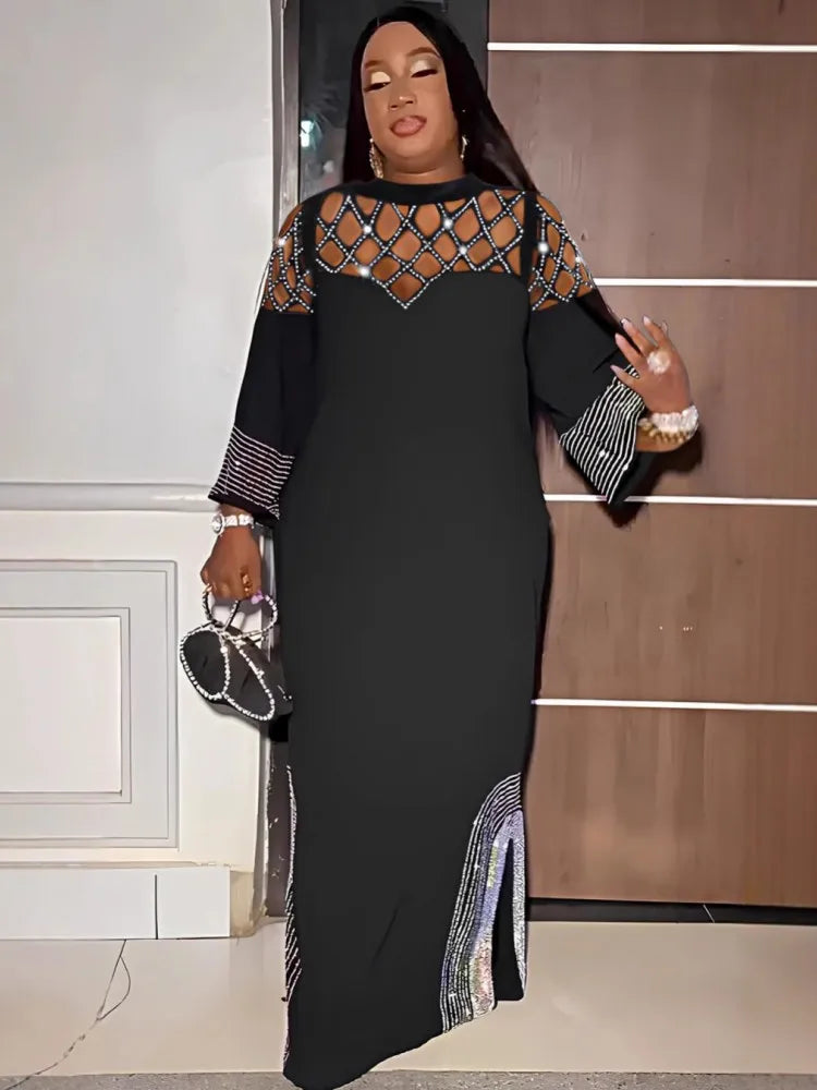 Amay Dresses for Women Elegant Polyester Summer New Muslim Fashion Abayas Dashiki Robe Kaftan Maxy Dress Turkish