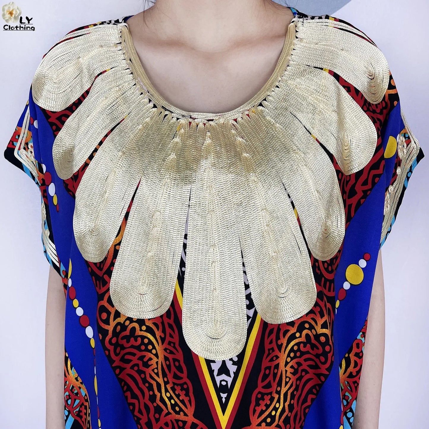 Maxy Summer Short Sleeve Casual Loose Dress New Muslim Women's 100% Cotton African Dashiki Print Maxy Elegant Ladies Dresses