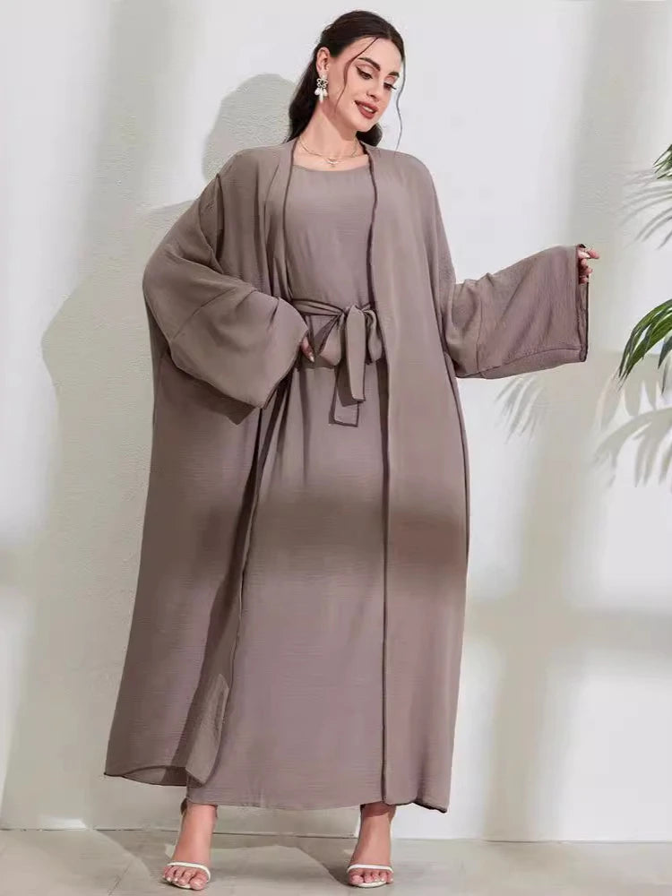 Maxy New Design Abaya Muslim Sets Women Coat Dress 2PC Suits Eid Ramadan Prayer Garment Islam Arabic Turkey Modest Dresses Robes