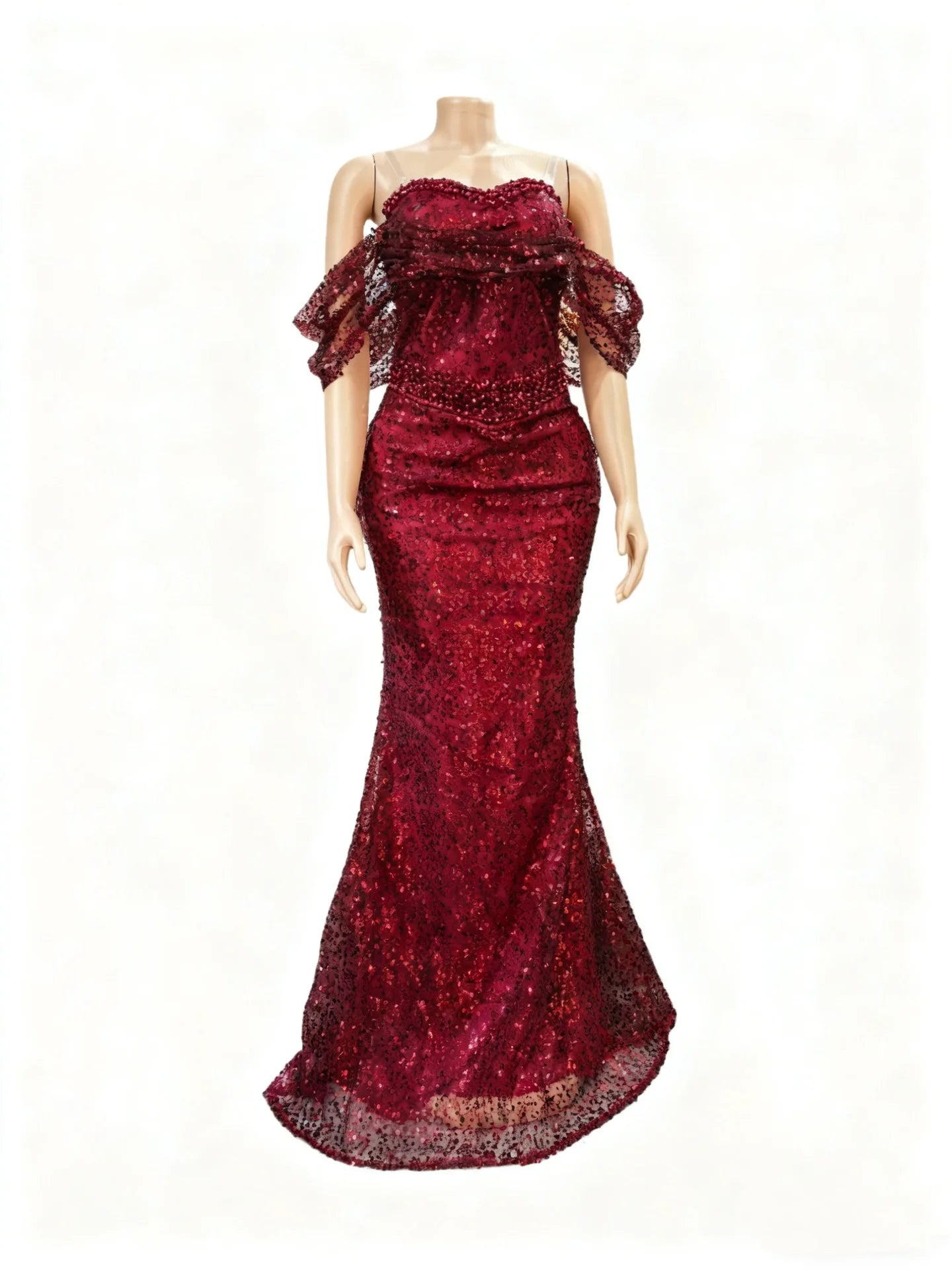 Maxy Plus Size Evening Dresses for Women African Luxury Sequin Gown Elegant Wedding Party Long Dress Ankara Ladies Clothing