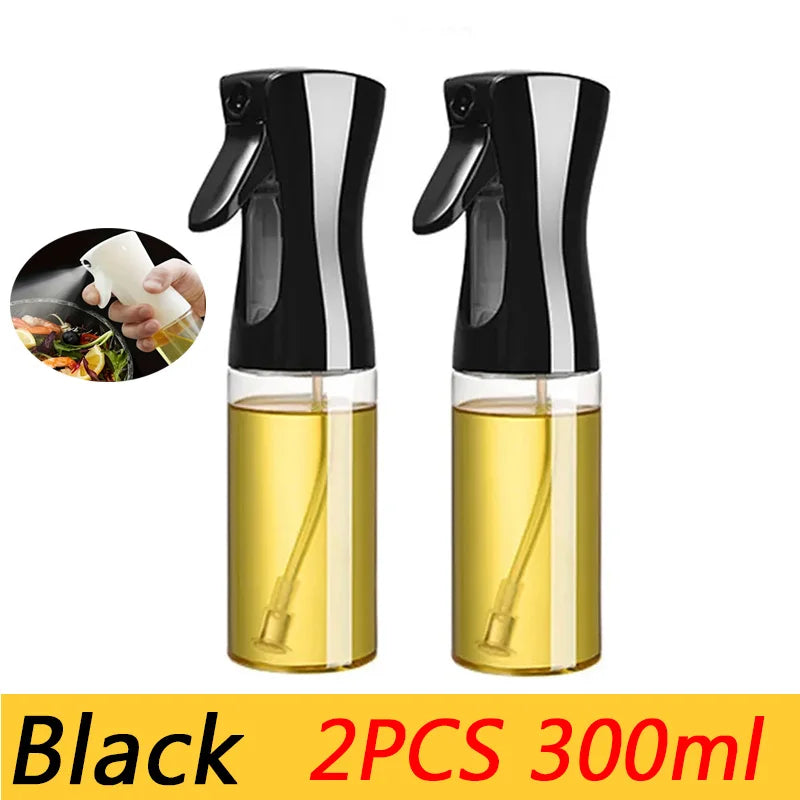 200/300/500m LOil Spray Plastic Household Kitchen Oil Spray Bottle or Oil Brush Nebulizing Mist Filling Cooking Dual Use BBQ