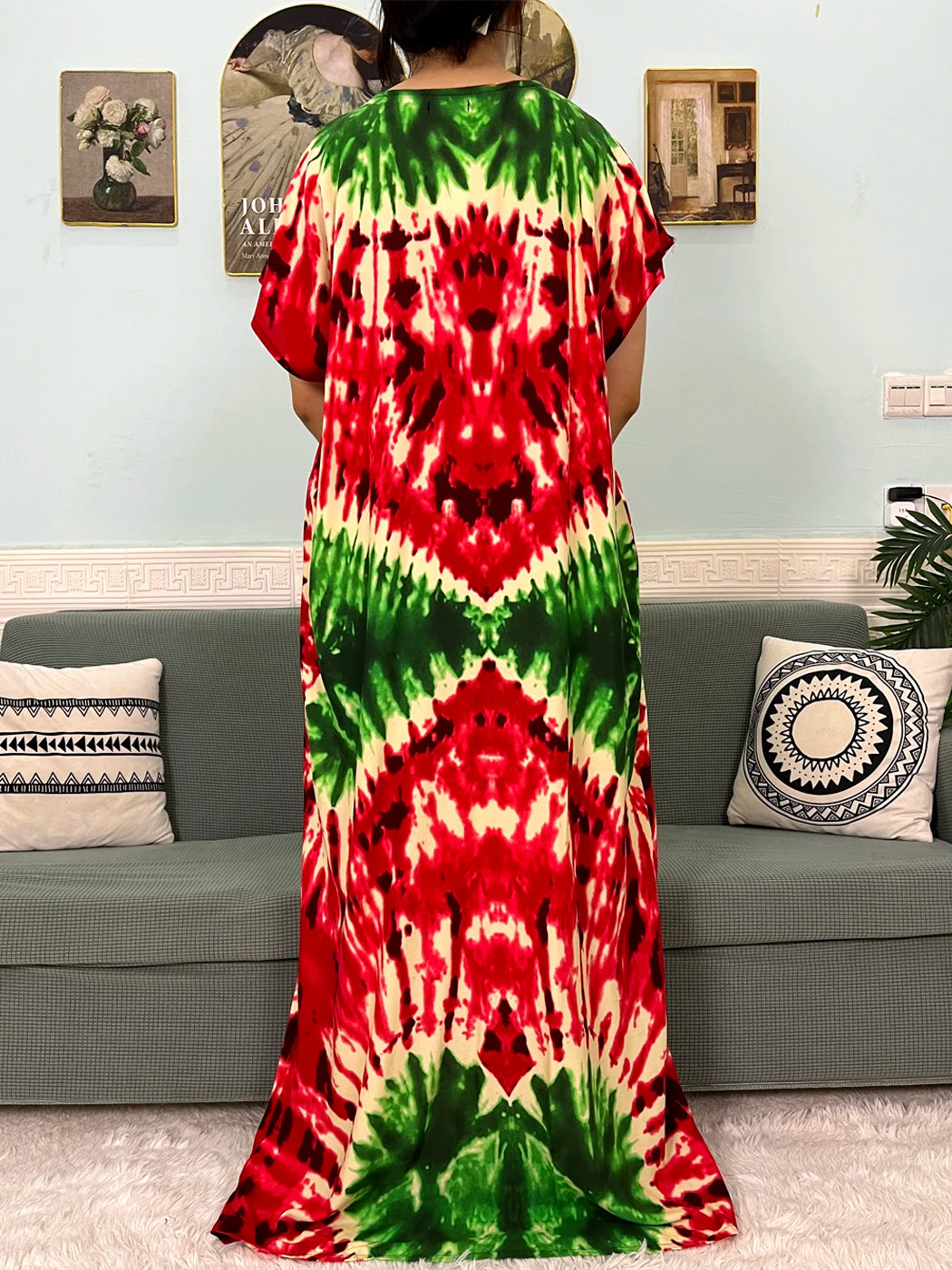 Maxy Muslim Cotton Abayas For Women Appliques Printed Caftan Marocaine Femme Robe Boubou African Islam Dresses With Headscarf