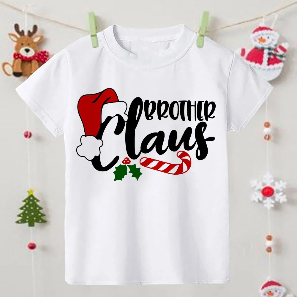 Christmas Family Matching Outfits Dad Mom Daughter Son and Baby Bodysuits Short Sleeve Tops Xmas Party Clothes Casual Family Set