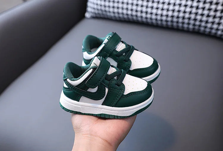 Toddler Baby Kids Fashion Design Walking Shoes Sneakers White Non-slip Casual Shoes Boys Girls Breathable Outdoor Board Shoes