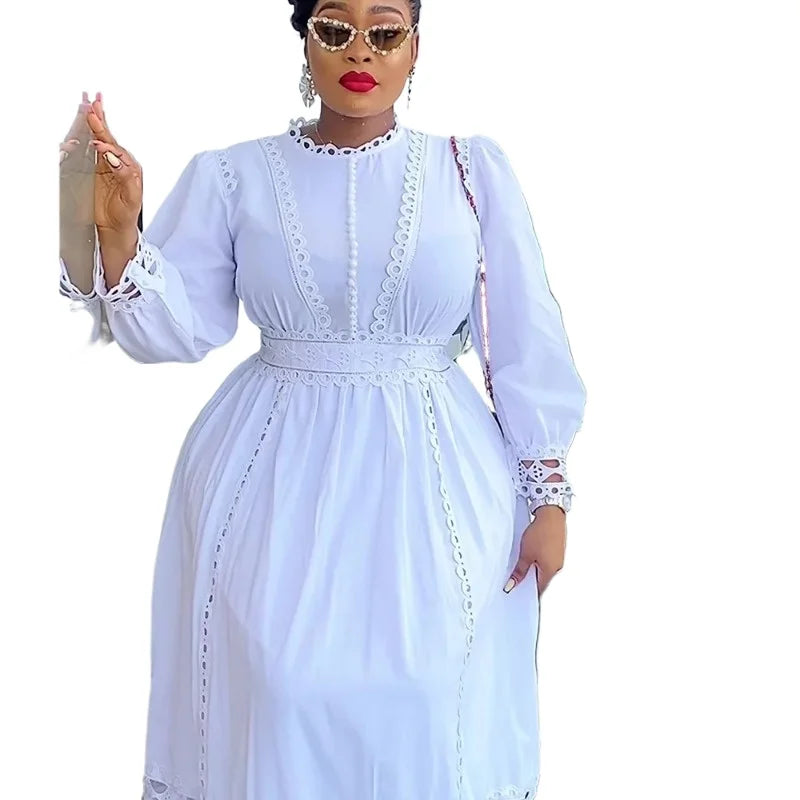 Maxy Plus Size African Party Dresses for Women 2024 New Fashion Dashiki Ankara Lace Wedding Gowns Elegant Dress