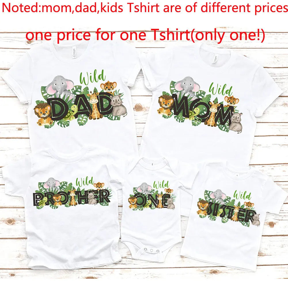 Wild Max Family Matching Family Shirts Wild One Baby Birthday Shirt Dad Mom Shirt Brother Sister Tshirt Summer Family Look Tee Gift