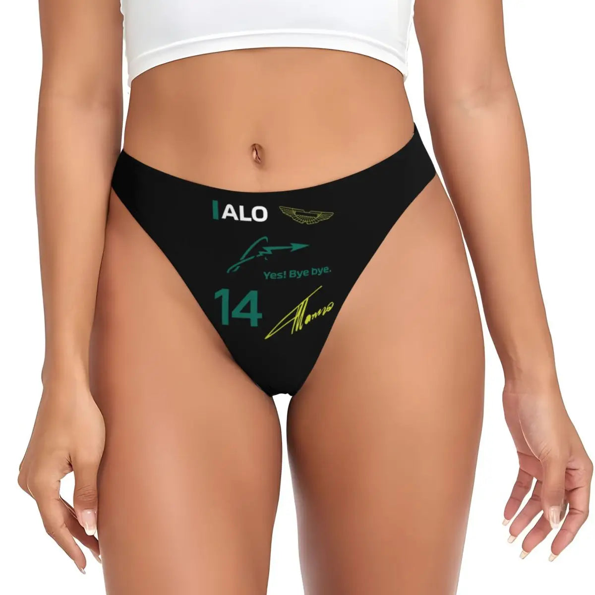 Maxy Custom Women's Alonso Motor Racing G-string Thong Breathable Number 14 Panties Underwear