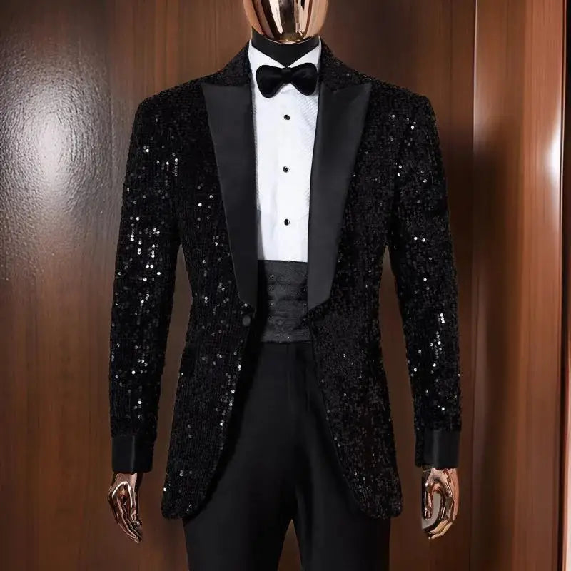 Visco Blazer Suit for Men 2 Piece Outfit Set Suits High Quality 2024 Pants Men's Clothing Fashion Tuxedo Jackets coats