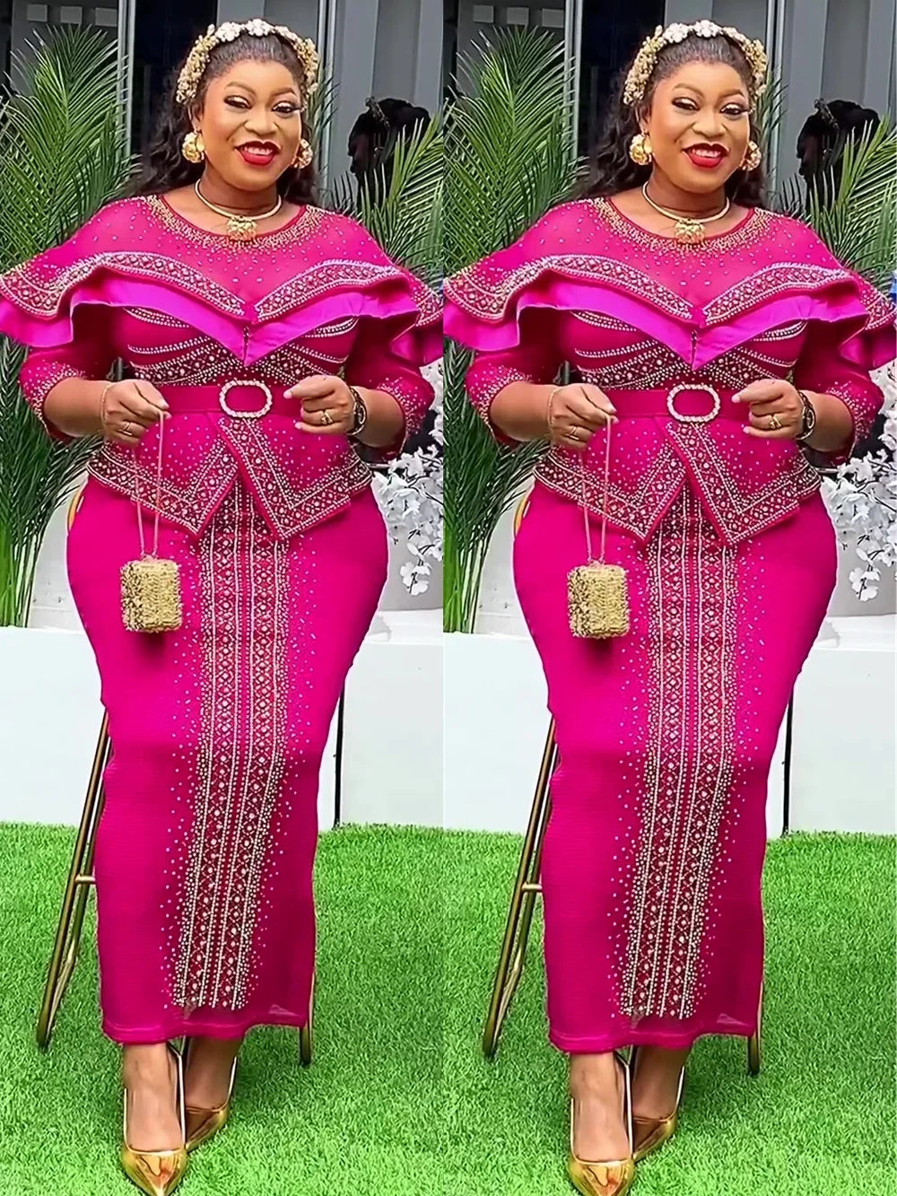 Elegant African Dresses for Women 2025 New Africa Clothing Plus Size Turkey Wedding Party Long Dress Dashiki Ankara Outfits Robe