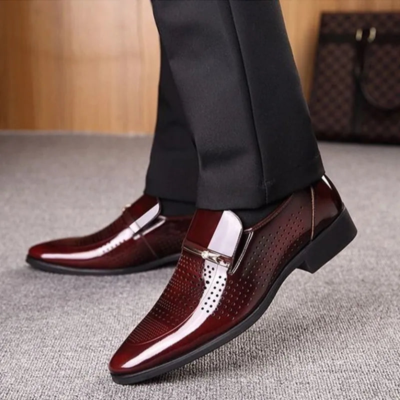 Visco Summer Dress Shoes Men Classic Luxury Plus Size Dress Men Formal Shoes Italian Brand Loafers Mens Dress Shoes Erkek Ayakkab