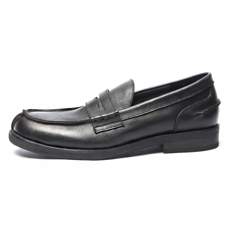 Amay Luxury Handmade Men Loafers Shoes Genuine Leather Italian Design Men Business Dress Formal Shoes Platform Men Flats Moccasins