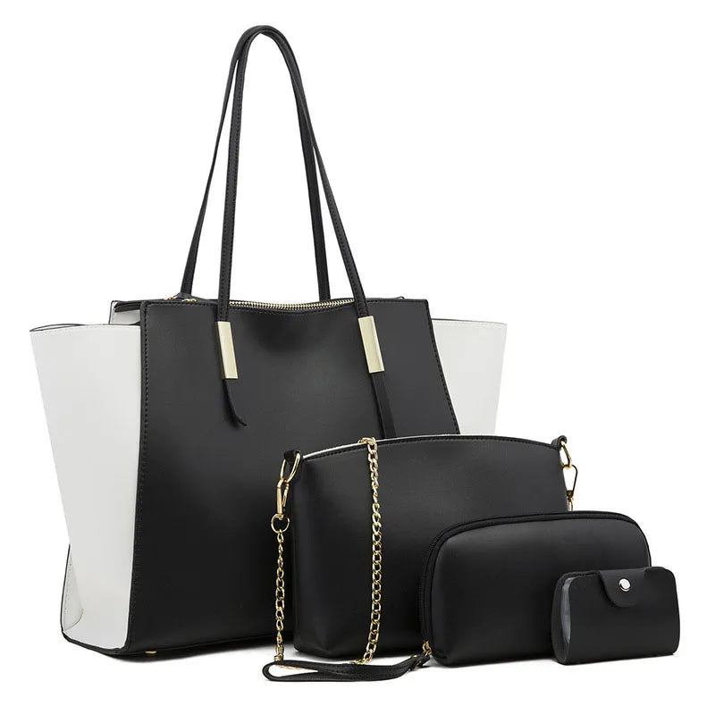 Maxy 4 Piece Set PU Leather Luxury Handbags Purses Women Bags Designer Female Shoulder Crossbody Bag Trend Ladies Messenger Bags