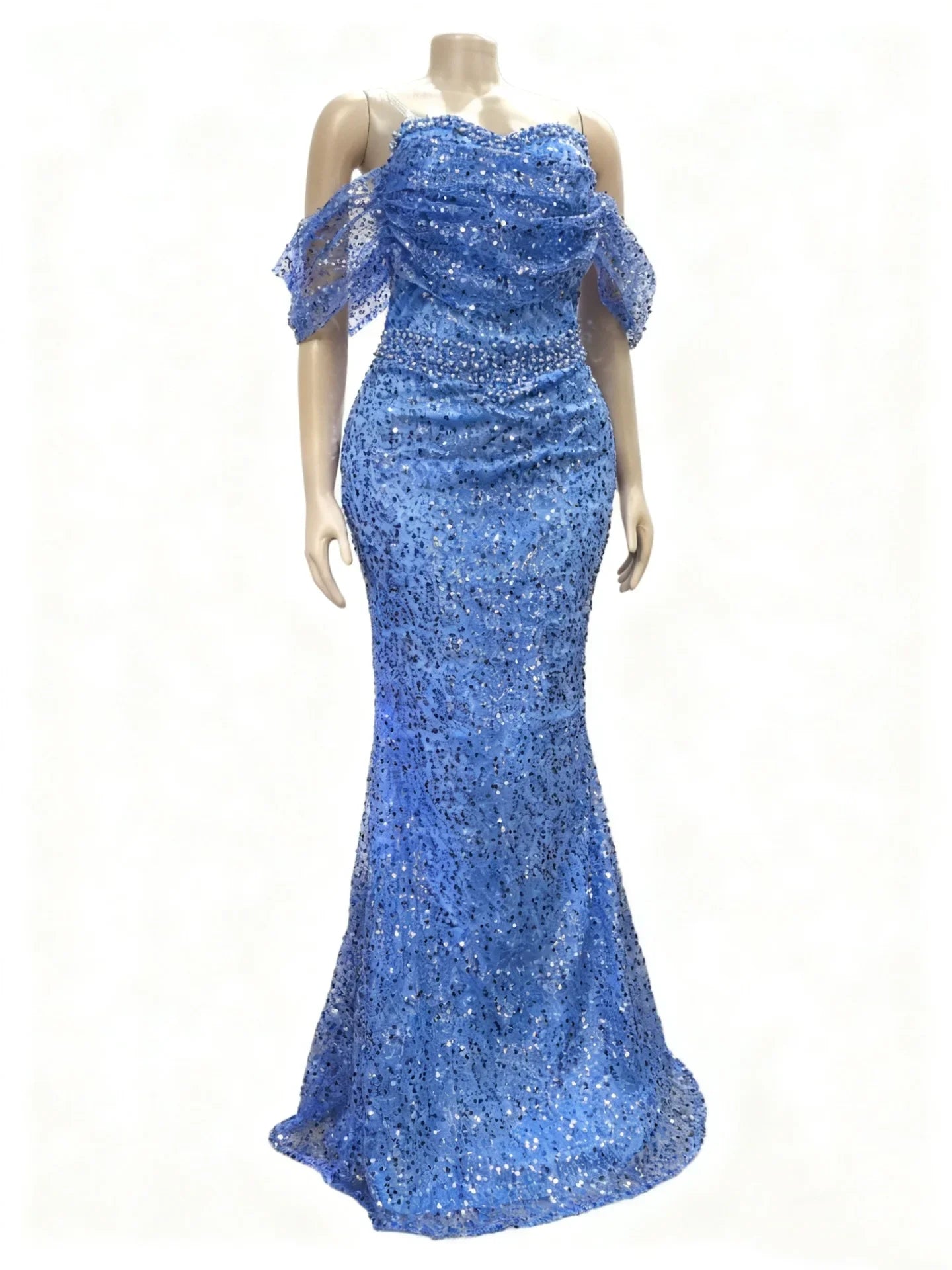 Maxy Plus Size Evening Dresses for Women African Luxury Sequin Gown Elegant Wedding Party Long Dress Ankara Ladies Clothing