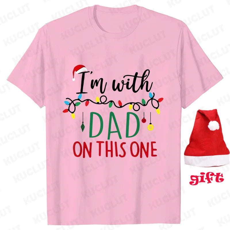 Family Matching Christmas T-shirts Tops Funny Don't Do Matching Xmas Outfits Couple Set T-shirts Clothing with Christmas Hats