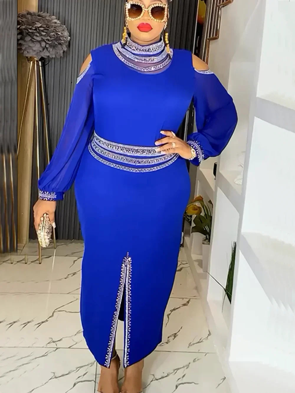 Amay Elegant Dresses for Women New Summer Africa Clothing Plus Size Wedding Party Long Dress Dashiki Ankara Outfit Robe