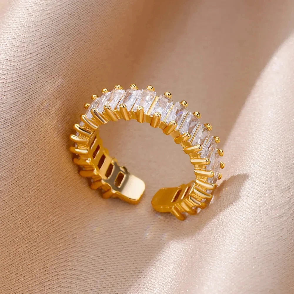 Maxy 316L Stainless Steel Rings for Women Gold Color Never Fade Luxury Classic rings wedding couple rings Jewelry Free Shipping