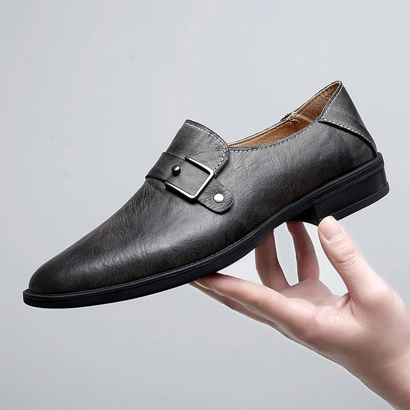 Visco Four Seasons New Men Business Formal Casual Personalized Luxury Youth Breathable Gentleman Commuting Fashion Single Shoes