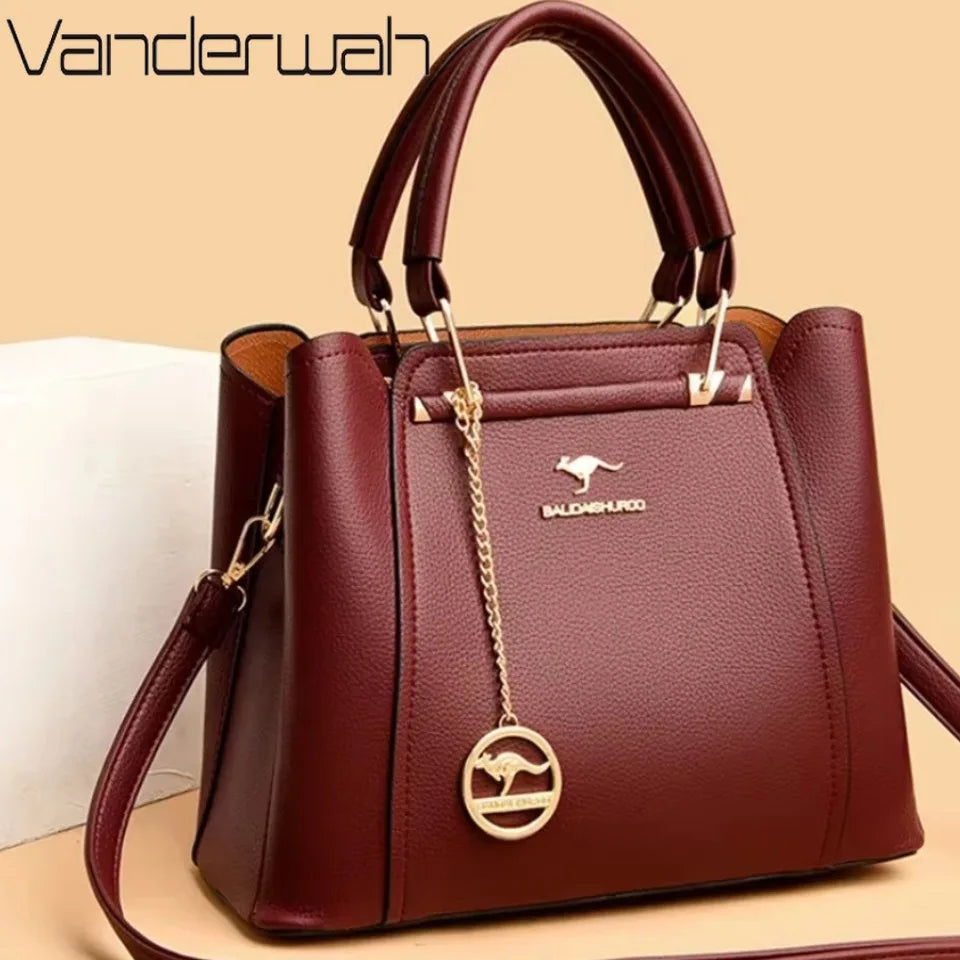 Maxy 3 Layers Large Capacity Women Tote Bag Soft Leather Luxury Handbags Women Bags Designer Solid Color Crossbody Bag Hand Bags