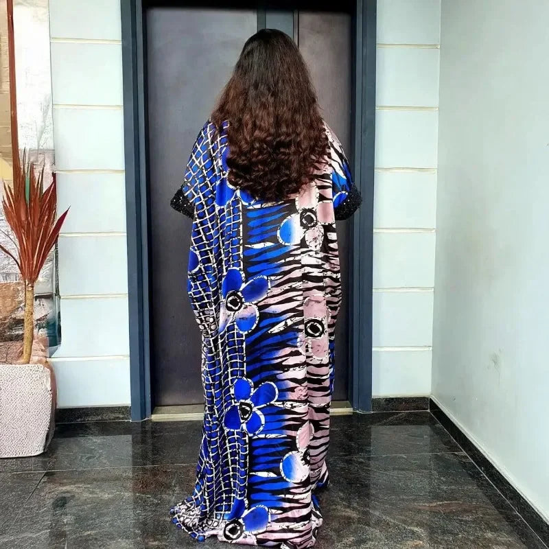 Amay Popular Design dresses for women Rayon fabric robe Afrikaans femme With a hidden waistband african dress