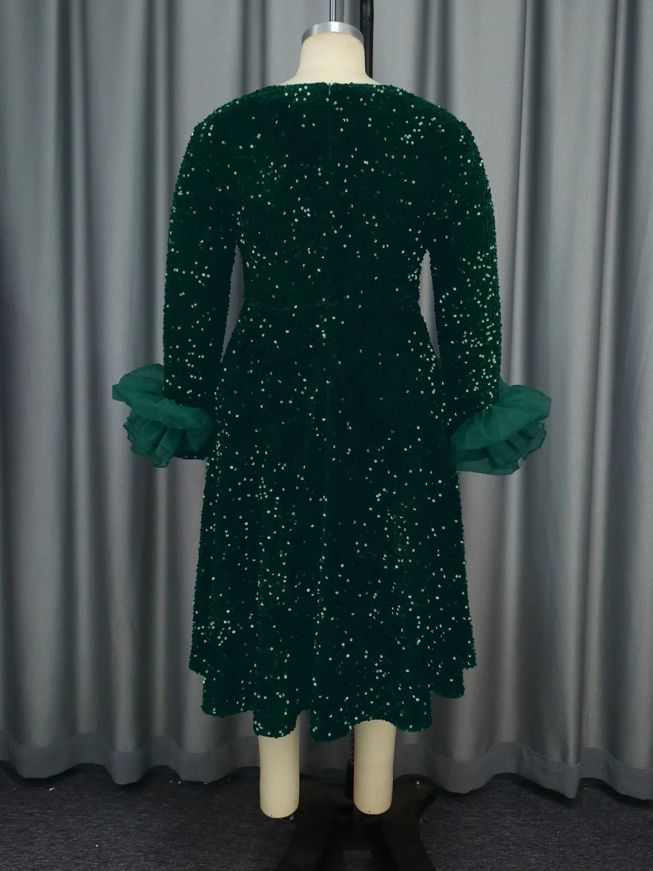 Party Evening Dress Sparkling Mesh Splicing Party Dress Fashion Long Sleeve Feather Elegant Dresses Autumn/Winter Women's Wear